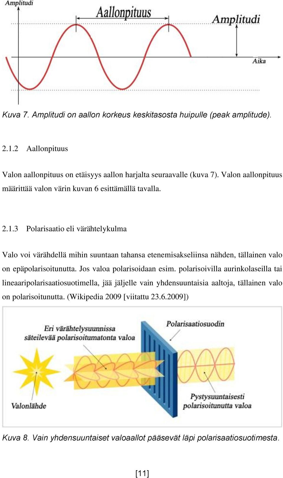 3 Polarisaatio eli värähtelykulma Valo voi värähdellä mihin suuntaan tahansa etenemisakseliinsa nähden, tällainen valo on epäpolarisoitunutta.