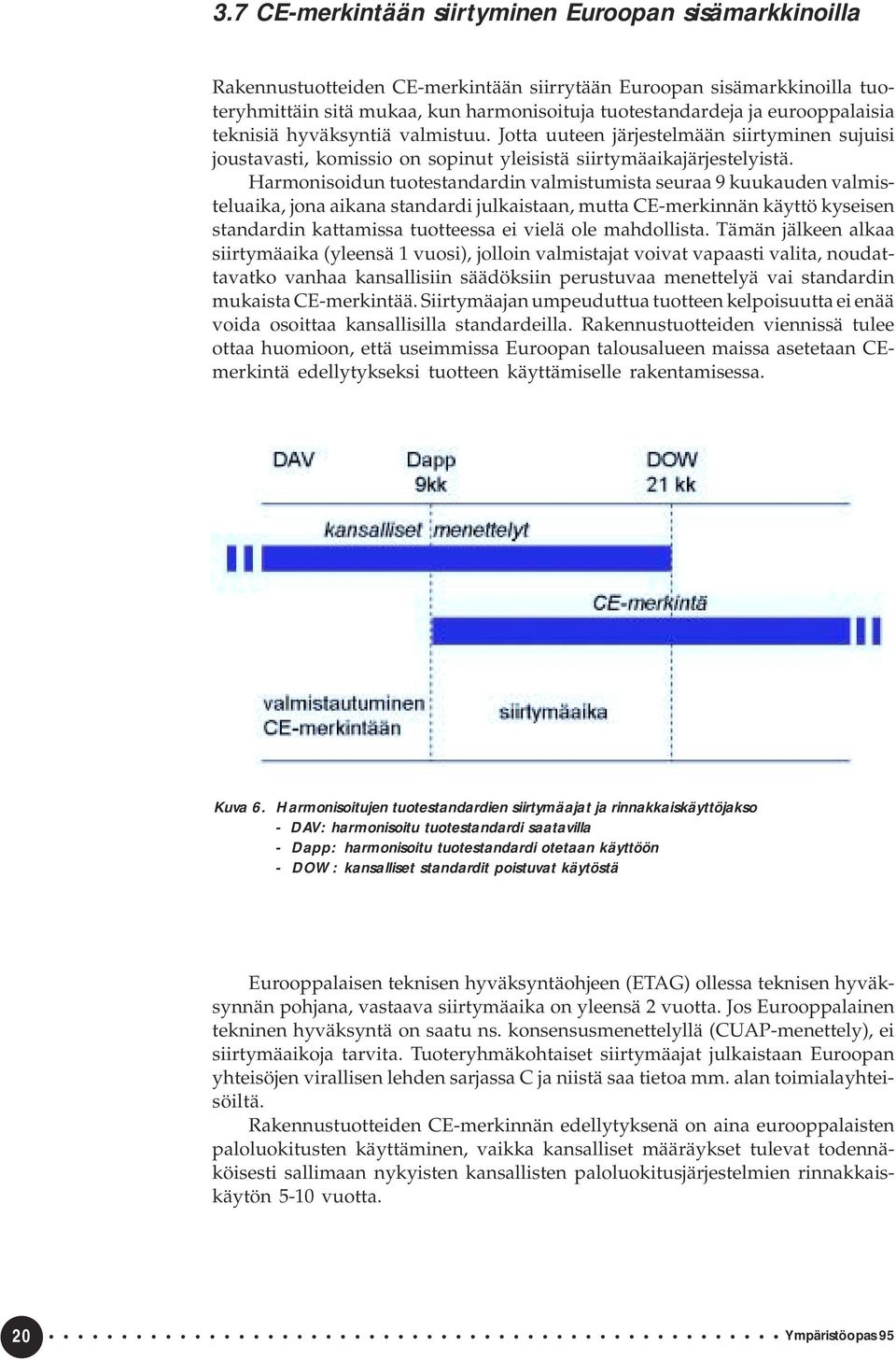 Harmonisoidun tuotestandardin valmistumista seuraa 9 kuukauden valmisteluaika, jona aikana standardi julkaistaan, mutta CE-merkinnän käyttö kyseisen standardin kattamissa tuotteessa ei vielä ole
