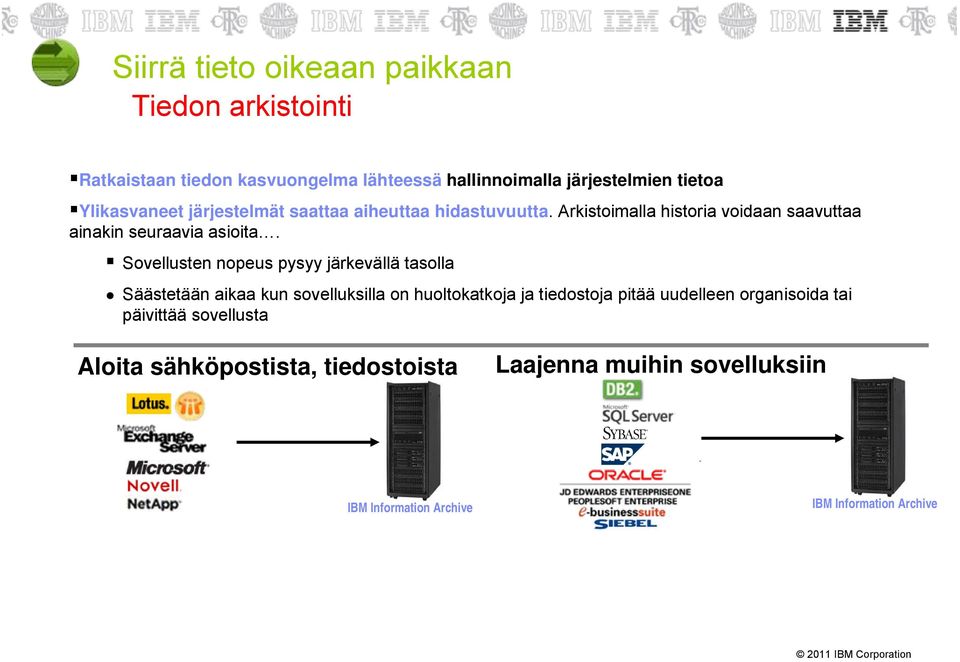 Sovellusten nopeus pysyy järkevällä tasolla Säästetään aikaa kun sovelluksilla on huoltokatkoja ja tiedostoja pitää uudelleen