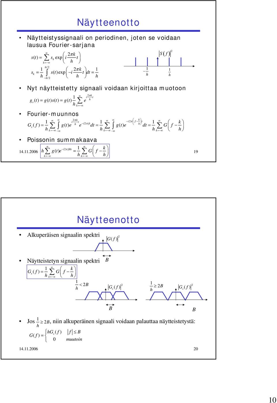 d g( e d G = k= = k= k= Poissonin summakaava iπ k k 4.