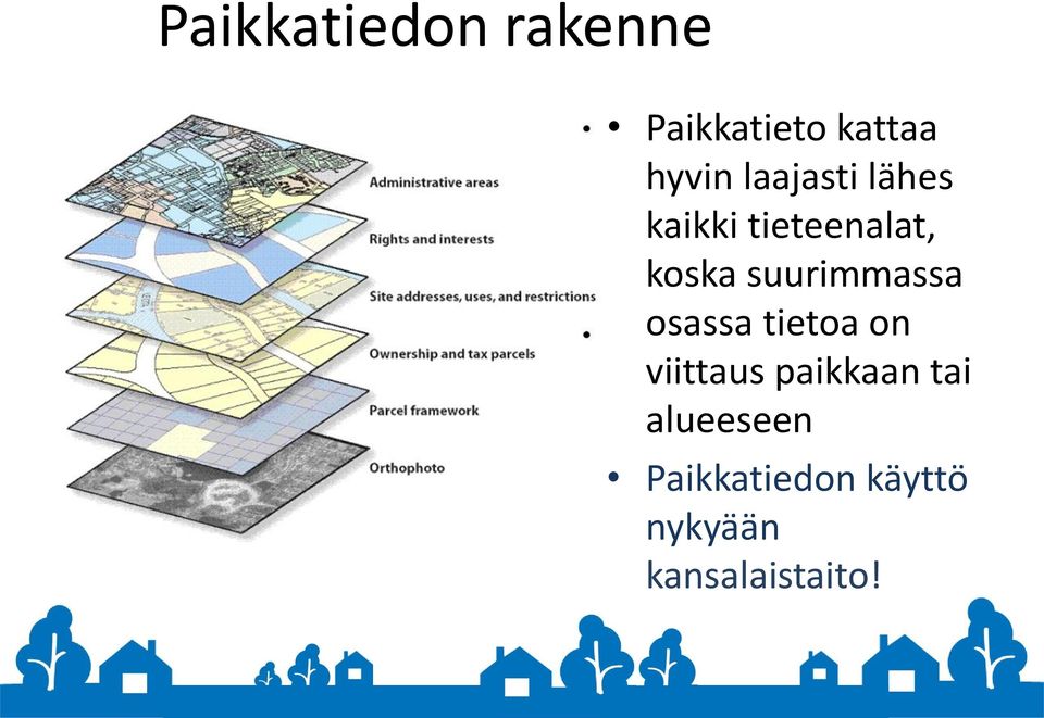 suurimmassa osassa tietoa on viittaus paikkaan