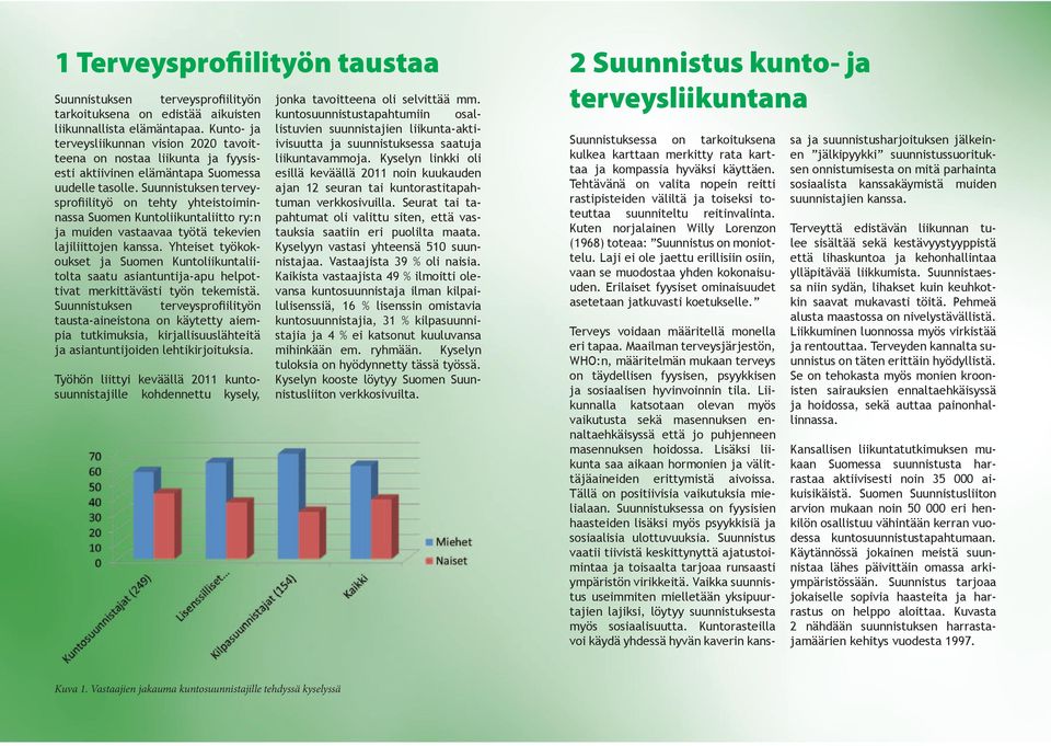 Suunnistuksen terveysprofiilityö on tehty yhteistoiminnassa Suomen Kuntoliikuntaliitto ry:n ja muiden vastaavaa työtä tekevien lajiliittojen kanssa.