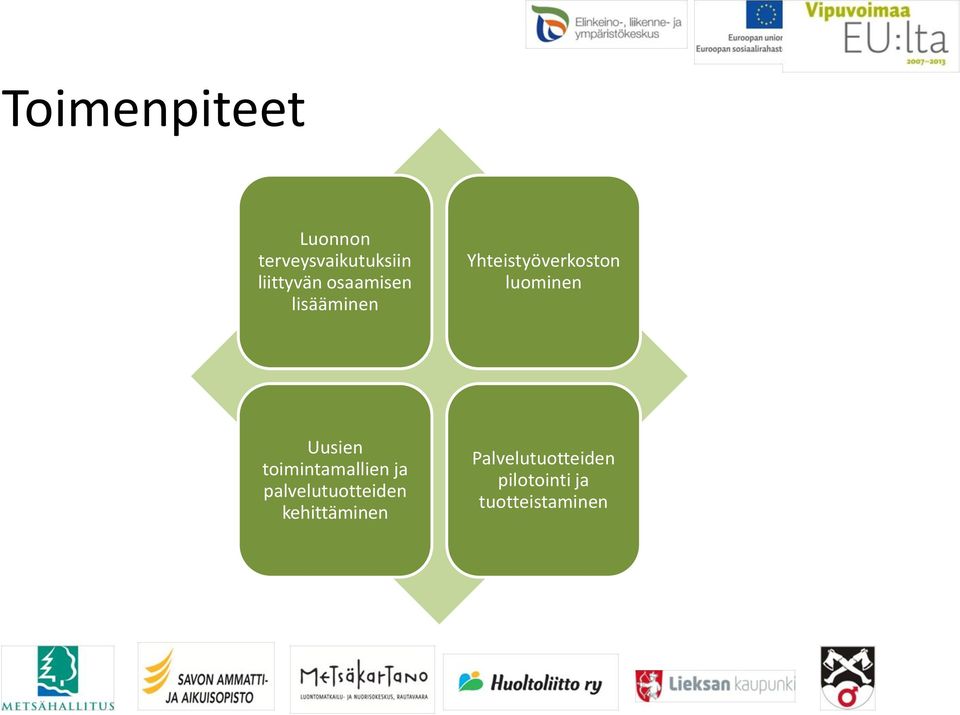 Uusien toimintamallien ja palvelutuotteiden