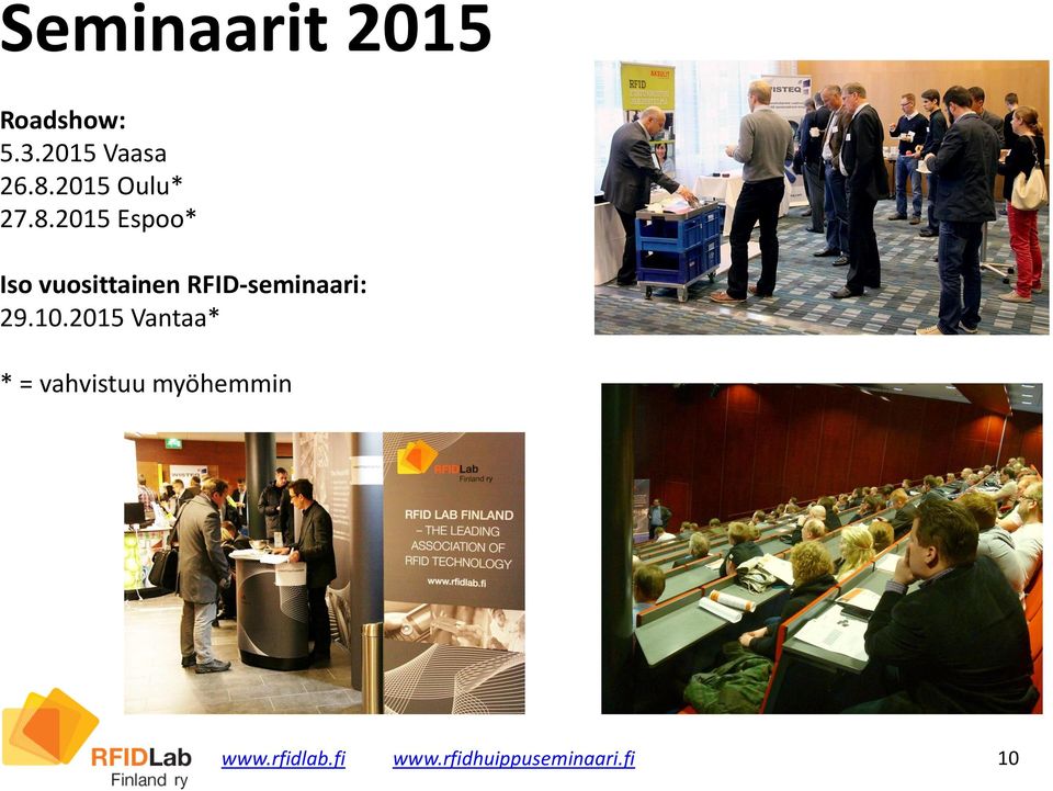 2015 Espoo* Iso vuosittainen RFID-seminaari: 29.