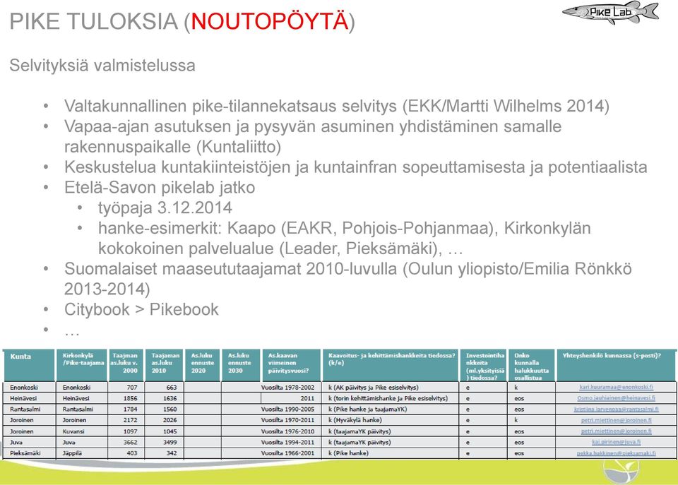 sopeuttamisesta ja potentiaalista Etelä-Savon pikelab jatko työpaja 3.12.