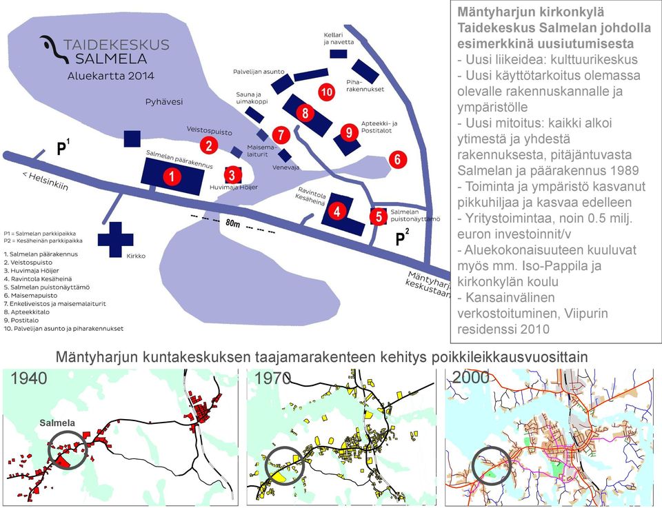 ympäristö kasvanut pikkuhiljaa ja kasvaa edelleen - Yritystoimintaa, noin 0.5 milj. euron investoinnit/v - Aluekokonaisuuteen kuuluvat myös mm.