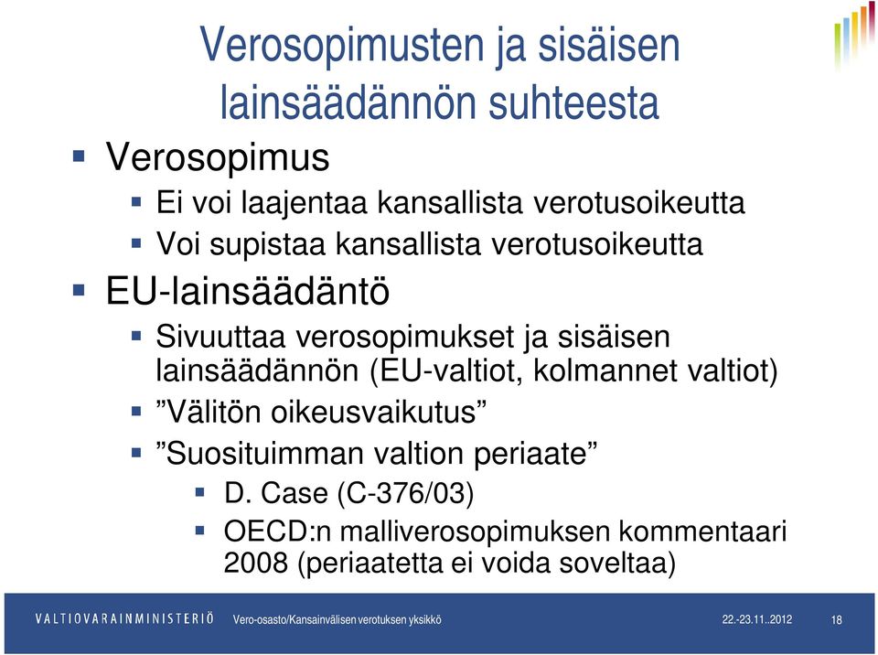 kolmannet valtiot) Välitön oikeusvaikutus Suosituimman valtion periaate D.