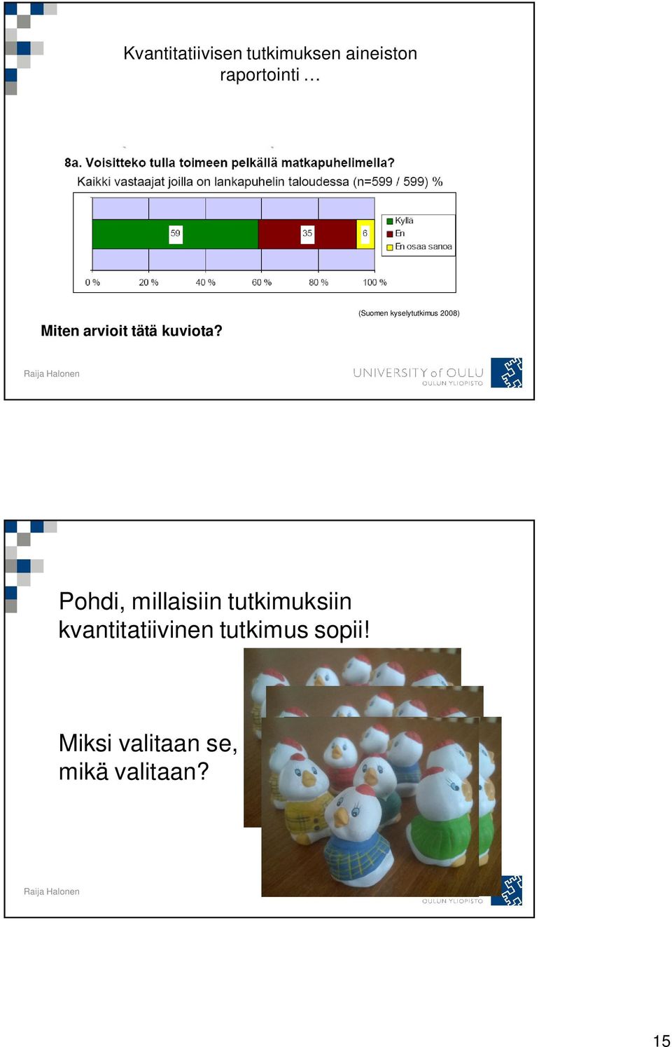 (Suomen kyselytutkimus 2008) Pohdi, millaisiin