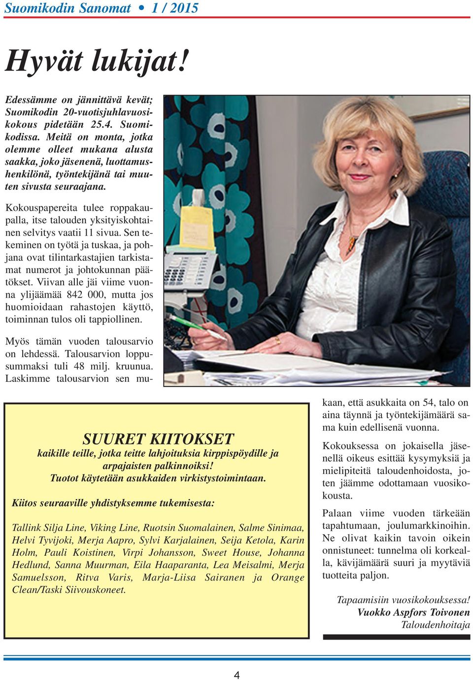 Kokouspapereita tulee roppakaupalla, itse talouden yksityiskohtainen selvitys vaatii 11 sivua.