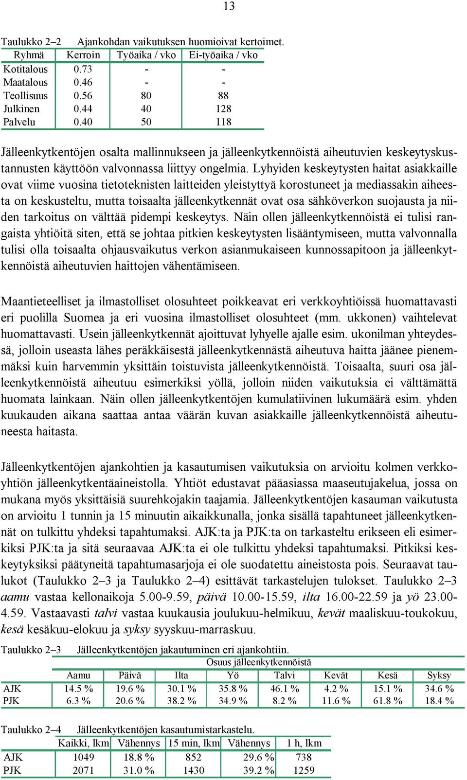 Lyhyiden keskeytysten haitat asiakkaille ovat viime vuosina tietoteknisten laitteiden yleistyttyä korostuneet ja mediassakin aiheesta on keskusteltu, mutta toisaalta jälleenkytkennät ovat osa
