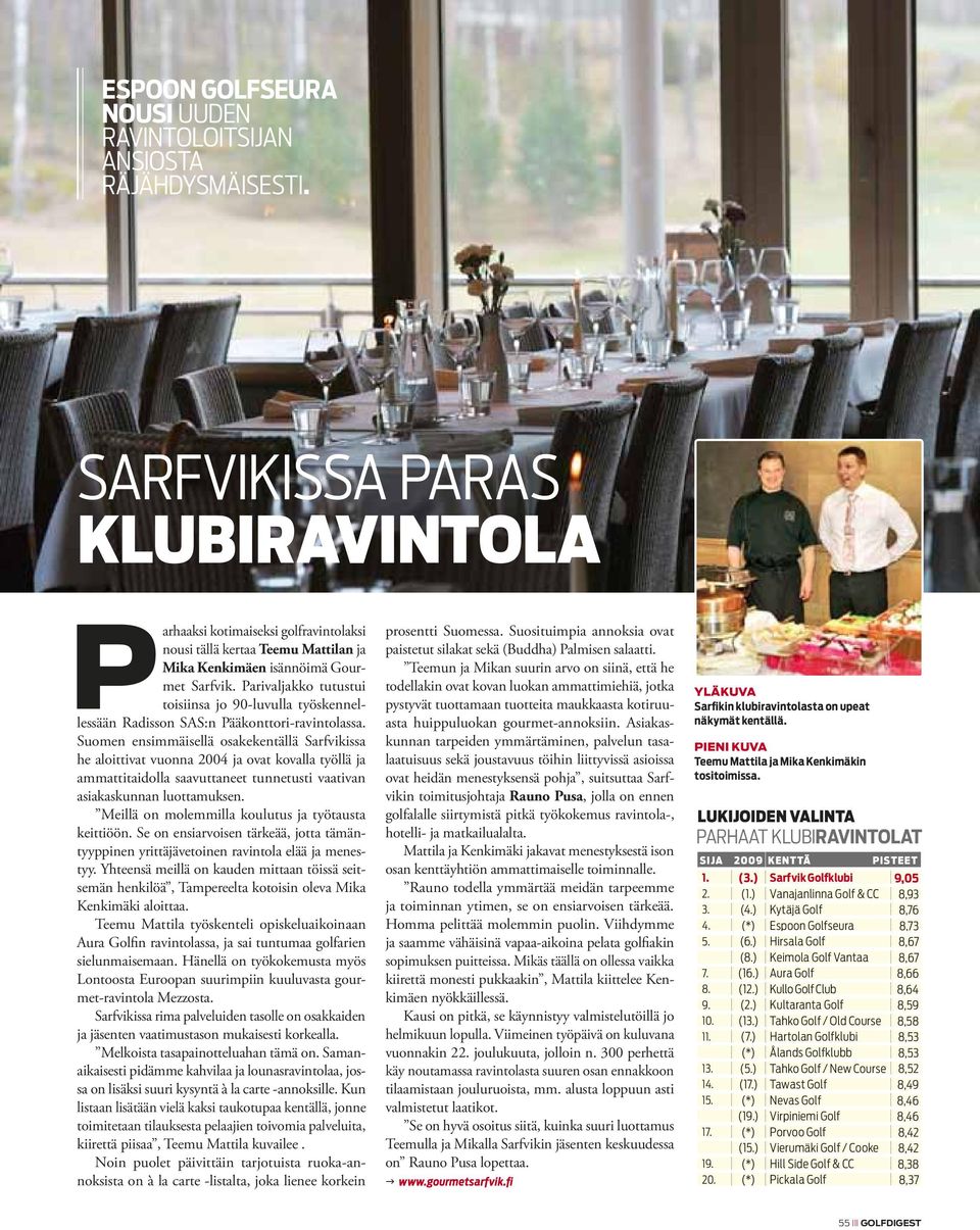 Parivaljakko tutustui toisiinsa jo 90-luvulla työskennellessään Radisson SAS:n Pääkonttori-ravintolassa.