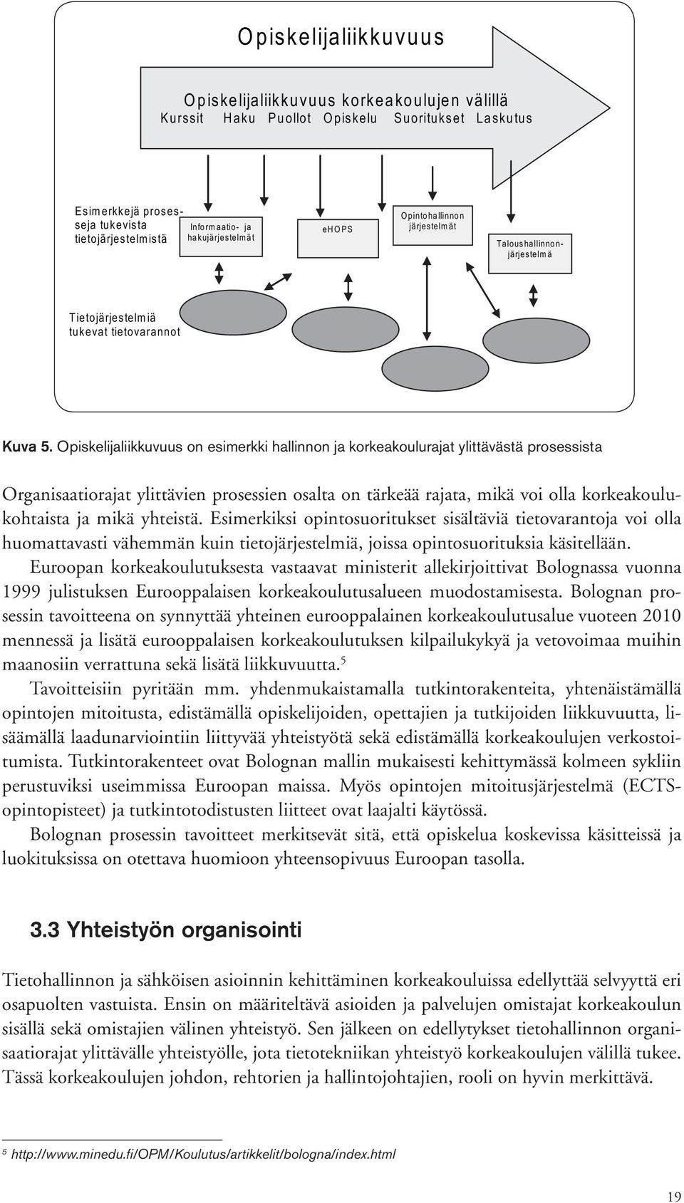 Opiskelijaliikkuvuus on esimerkki hallinnon ja korkeakoulurajat ylittävästä prosessista Organisaatiorajat ylittävien prosessien osalta on tärkeää rajata, mikä voi olla korkeakoulukohtaista ja mikä