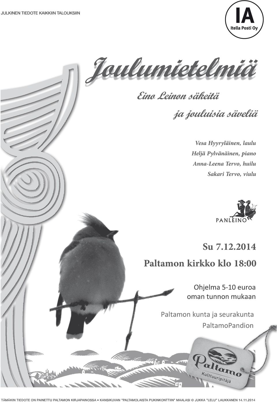PALTAMON KIRJAPAINOSSA KANSIKUVAN