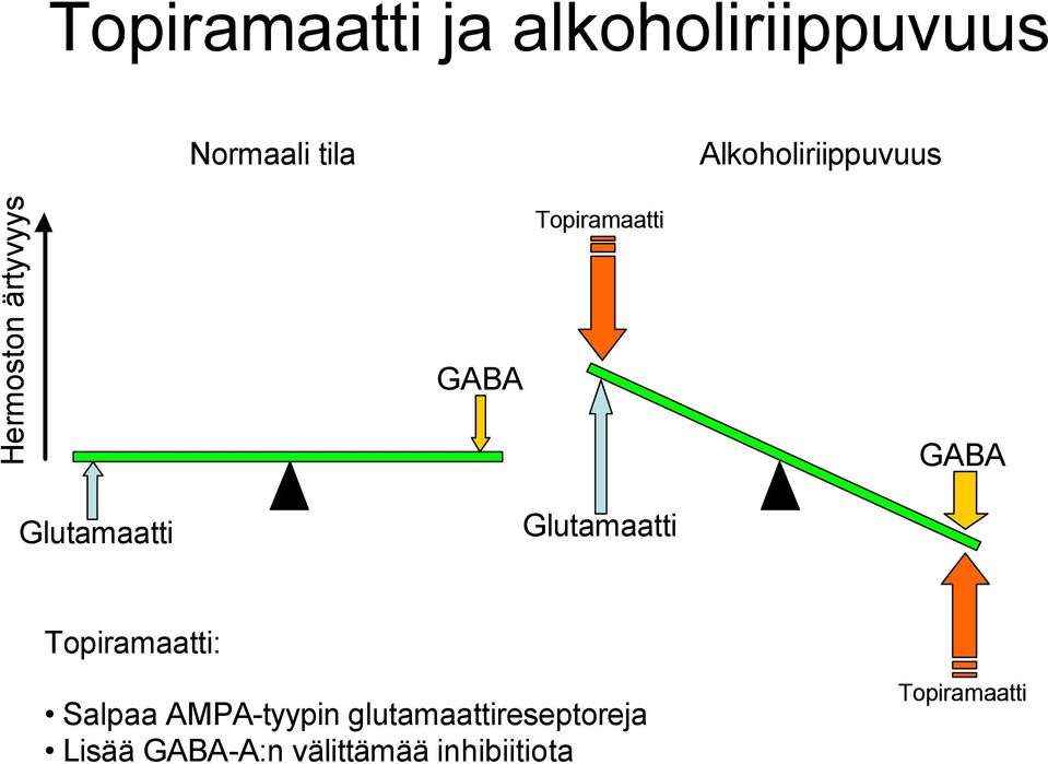 Glutamaatti Glutamaatti Topiramaatti: Salpaa AMPA-tyypin