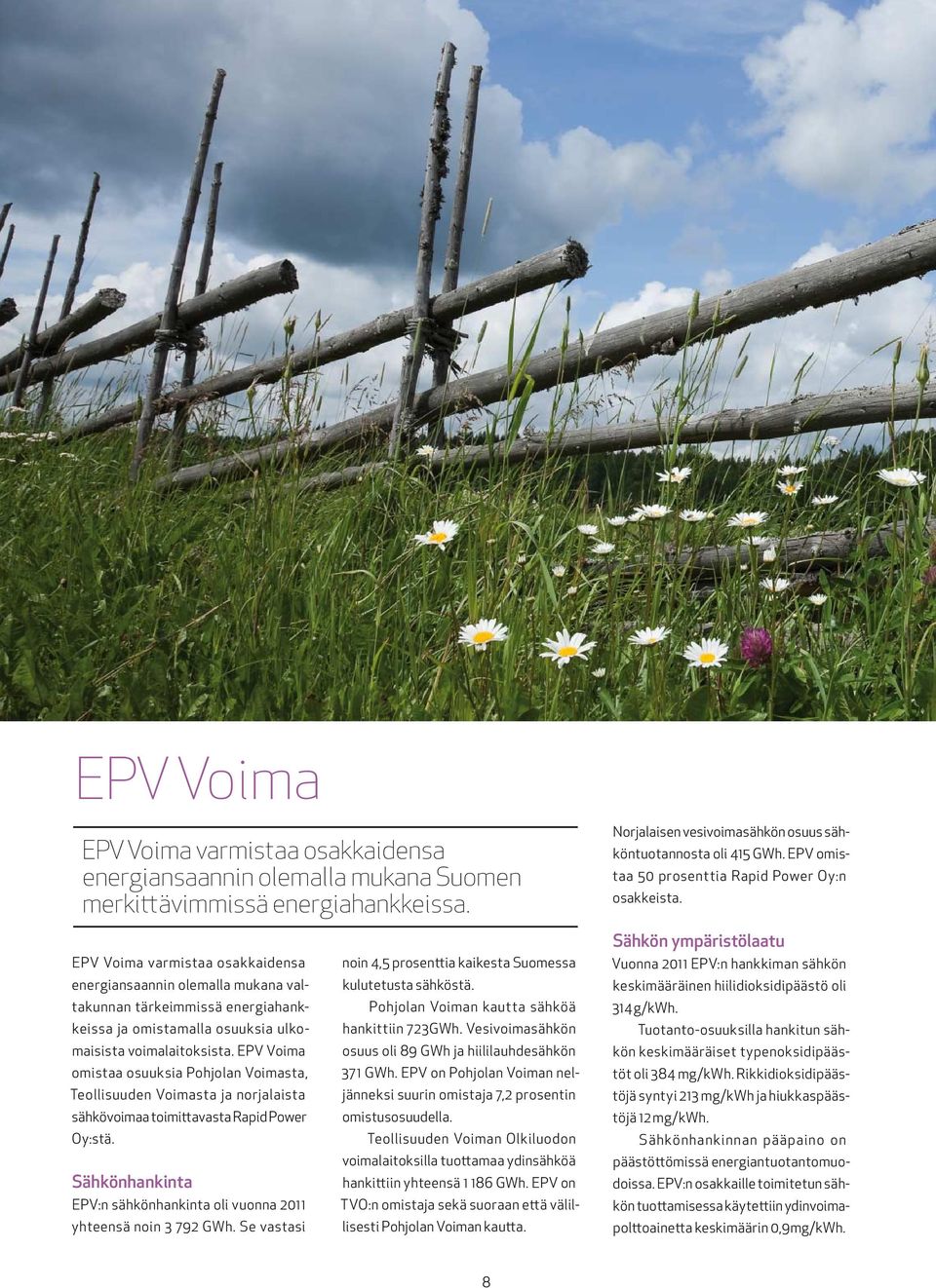 EPV Voima varmistaa osakkaidensa energiansaannin olemalla mukana valtakunnan tärkeimmissä energiahankkeissa ja omistamalla osuuksia ulkomaisista voimalaitoksista.