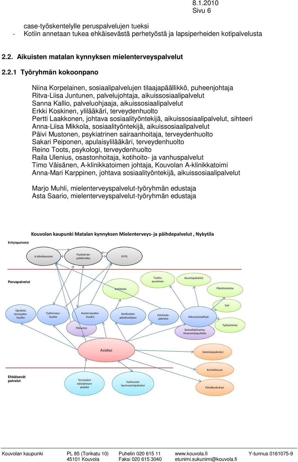 aikuissosiaalipalvelut Sanna Kallio, palveluohjaaja, aikuissosiaalipalvelut Erkki Koskinen, ylilääkäri, terveydenhuolto Pertti Laakkonen, johtava sosiaalityöntekijä, aikuissosiaalipalvelut, sihteeri