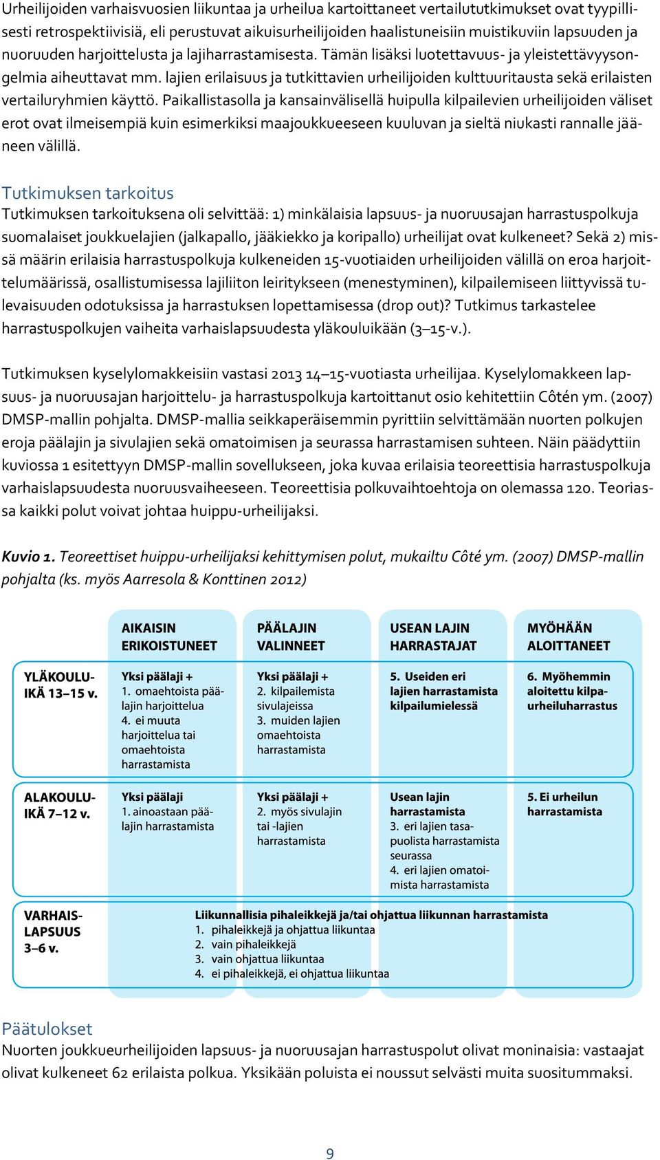 lajien erilaisuus ja tutkittavien urheilijoiden kulttuuritausta sekä erilaisten vertailuryhmien käyttö.