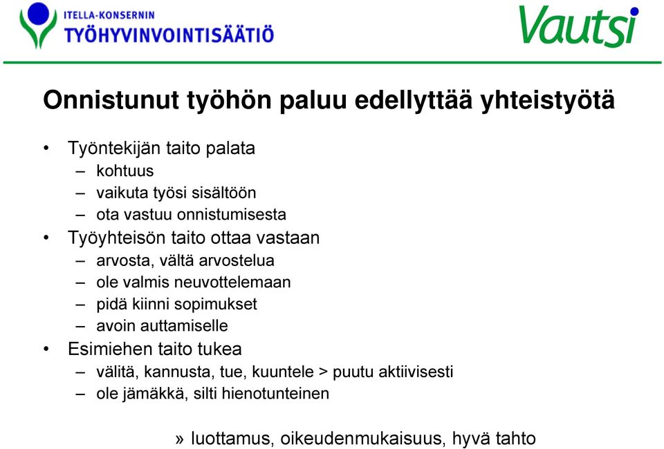 valmis neuvottelemaan pidä kiinni sopimukset avoin auttamiselle Esimiehen taito tukea välitä,