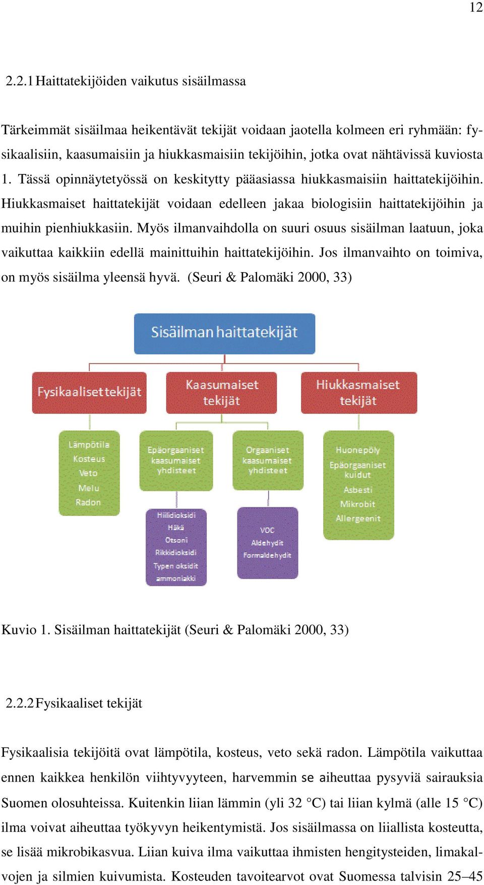Hiukkasmaiset haittatekijät voidaan edelleen jakaa biologisiin haittatekijöihin ja muihin pienhiukkasiin.
