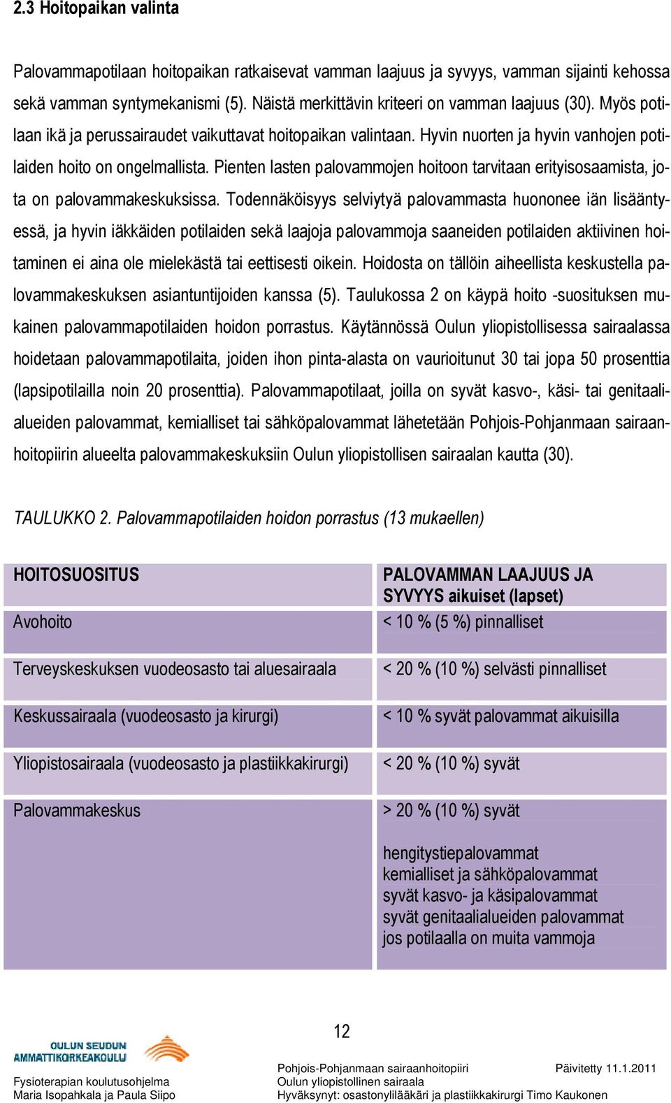 Pienten lasten palovammojen hoitoon tarvitaan erityisosaamista, jota on palovammakeskuksissa.