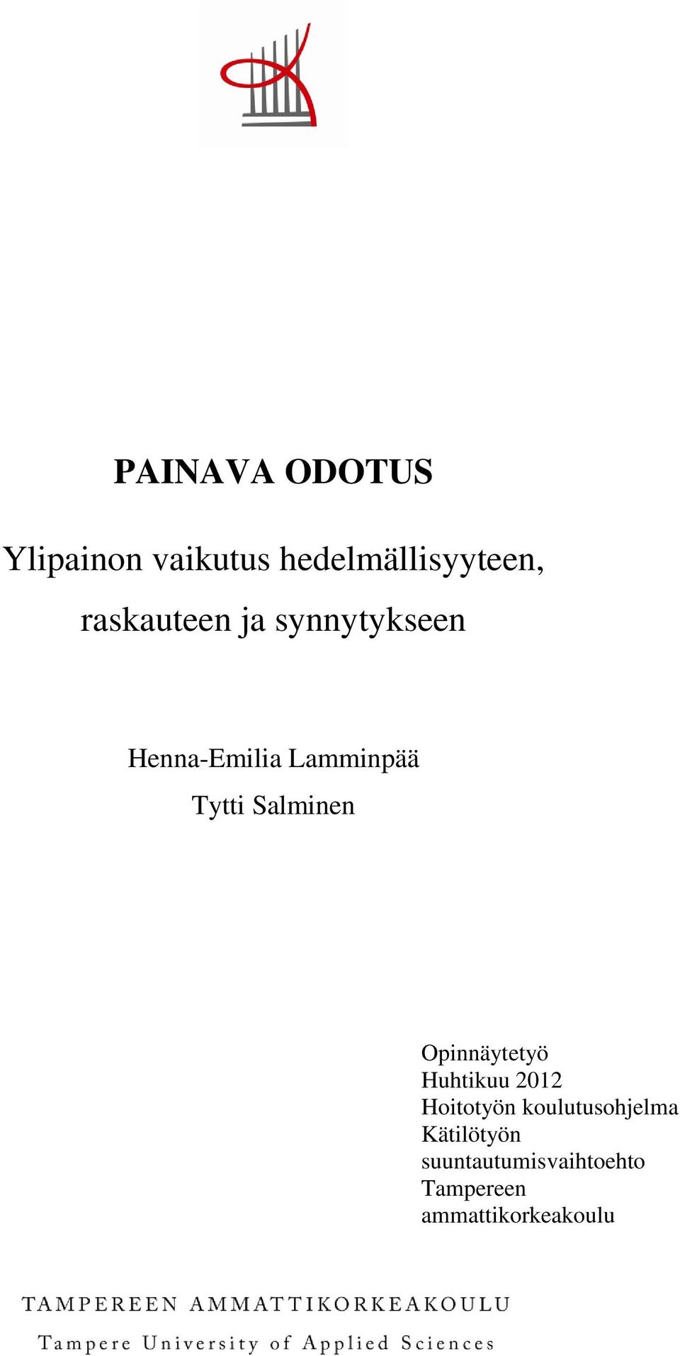 Salminen Opinnäytetyö Huhtikuu 2012 Hoitotyön