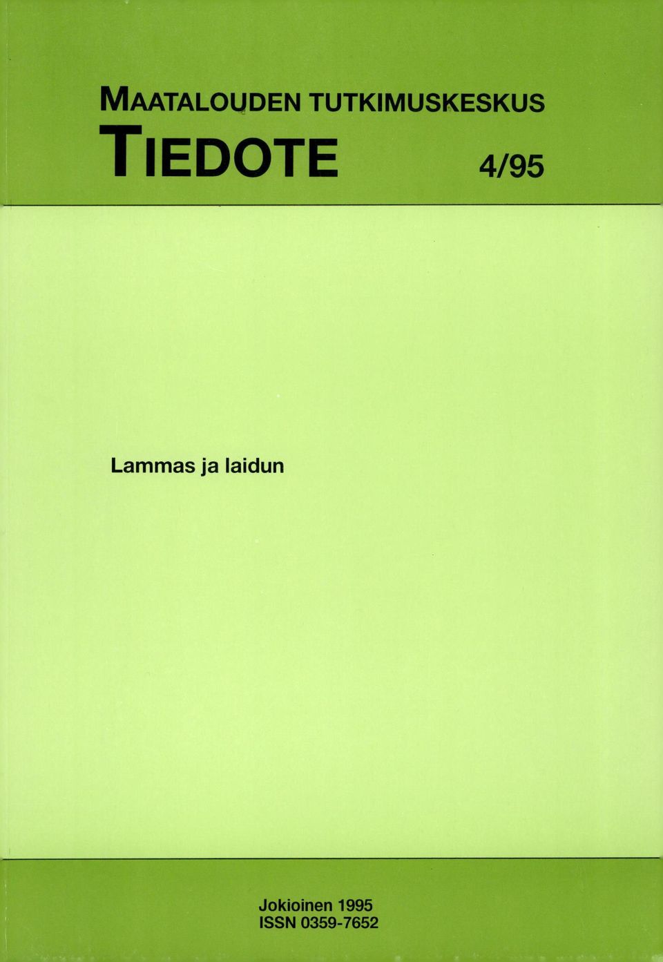 TIEDOTE 4/95 Lammas