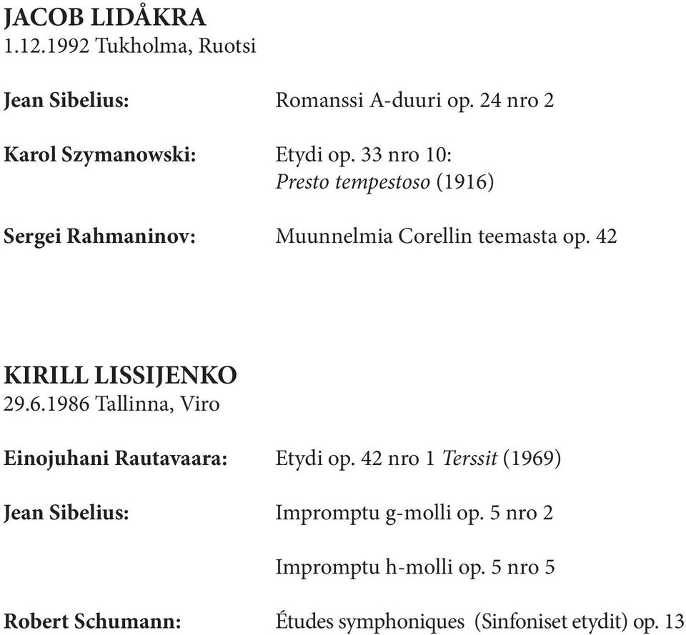 33 nro 10: Presto tempestoso (1916) Sergei Rahmaninov: Muunnelmia Corellin teemasta op.