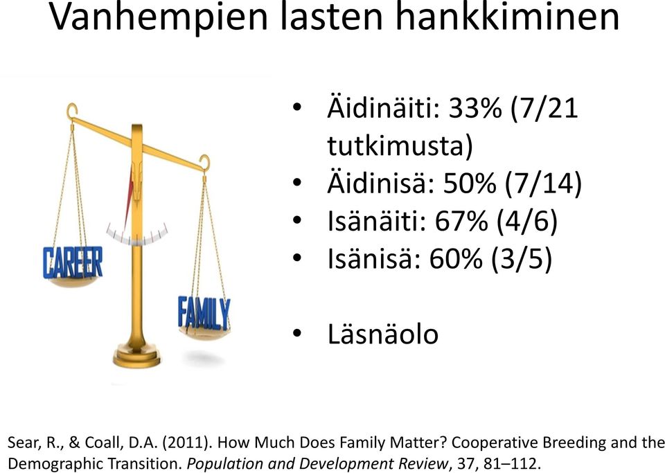 , & Coall, D.A. (2011). How Much Does Family Matter?