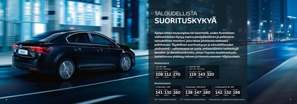 Täydellinen suorituskyvyn ja taloudellisuuden yhdistelmä valikoimassa on uusia, entisestäänkin kehitettyjä bensiini- ja dieselmoottoreita, joissa Toyotan maailmankuulu luotettavuus yhdistyy tehoon ja