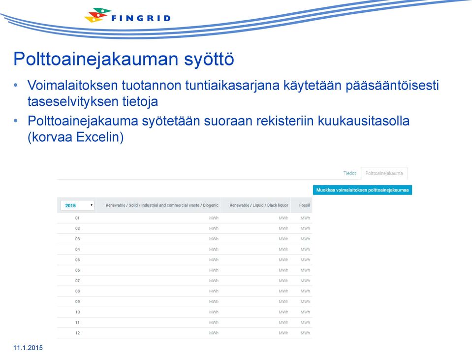 pääsääntöisesti taseselvityksen tietoja