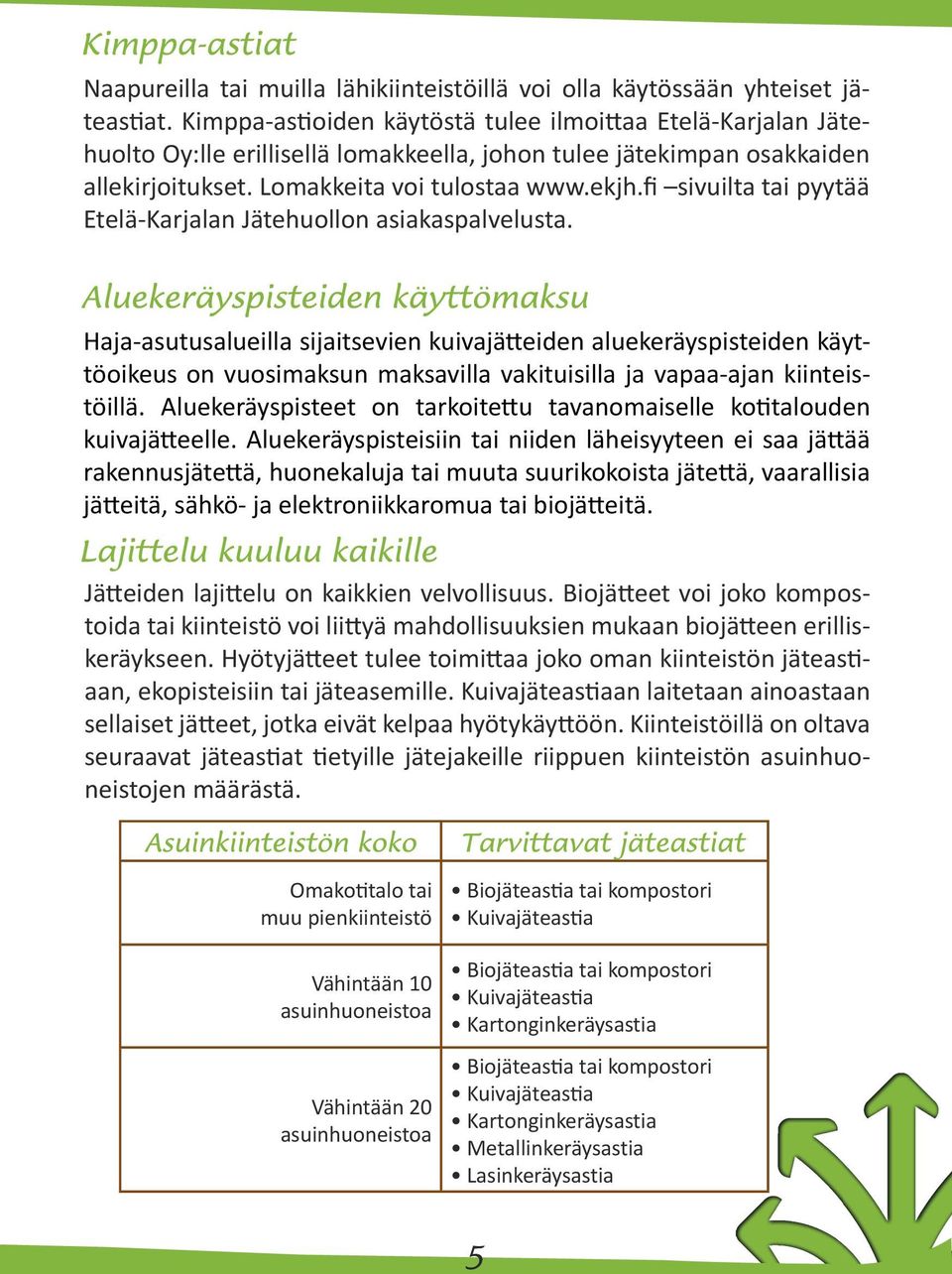 fi sivuilta tai pyytää Etelä-Karjalan Jätehuollon asiakaspalvelusta.