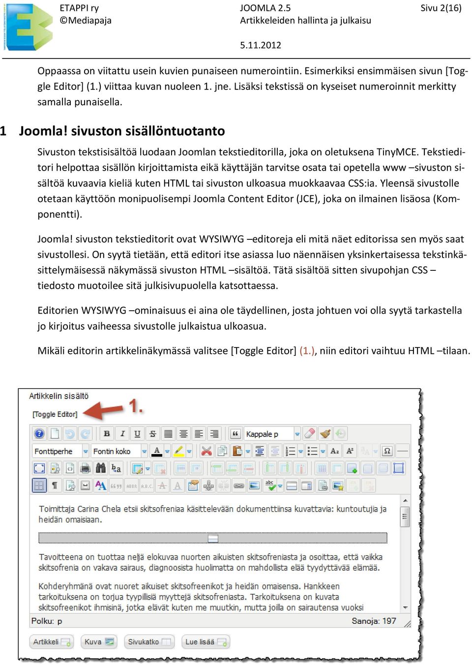 Tekstieditori helpottaa sisällön kirjoittamista eikä käyttäjän tarvitse osata tai opetella www sivuston sisältöä kuvaavia kieliä kuten HTML tai sivuston ulkoasua muokkaavaa CSS:ia.