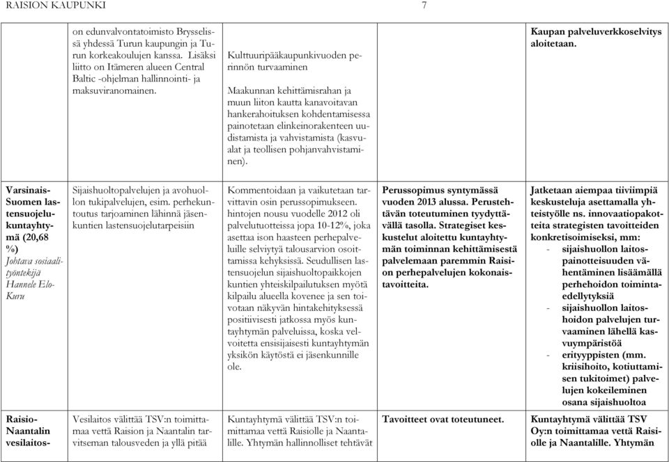 Kulttuuripääkaupunkivuoden perinnön turvaaminen Maakunnan kehittämisrahan ja muun liiton kautta kanavoitavan hankerahoituksen kohdentamisessa painotetaan elinkeinorakenteen uudistamista ja