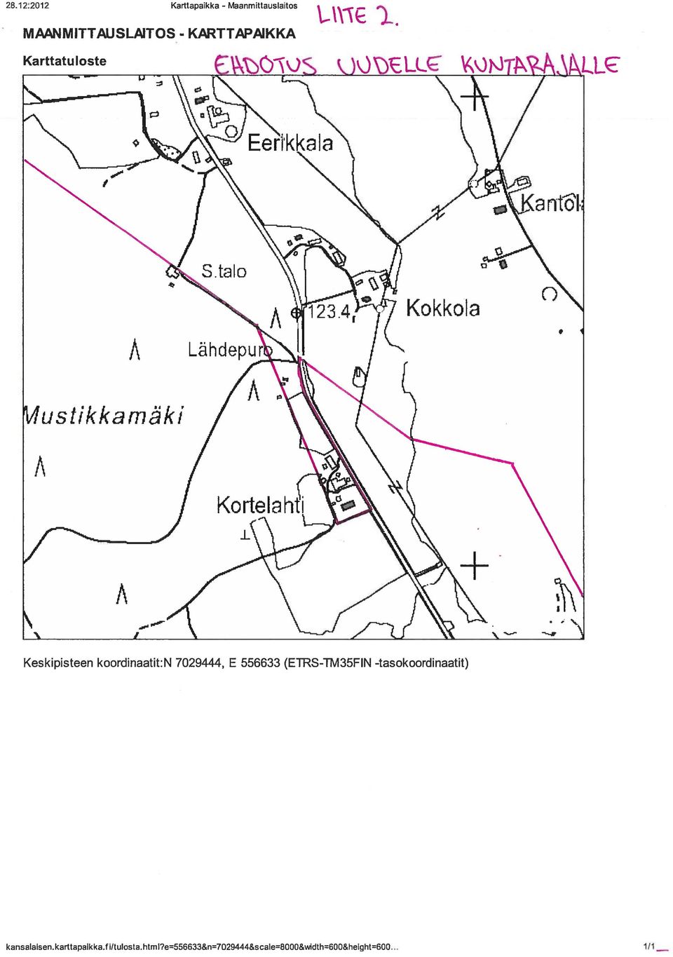 E 556633 (ETRS-TM35FIN -tasokoordinaatit) kansaiaisen.karttapaikka.