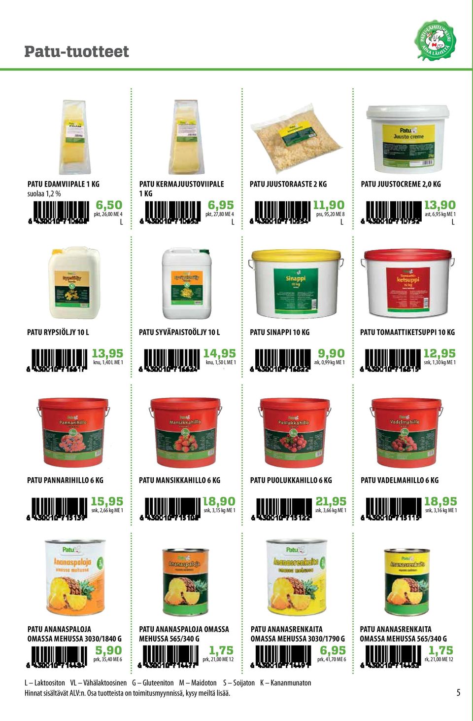PANNARIHIO 6 KG PATU MANSIKKAHIO 6 KG PATU PUOUKKAHIO 6 KG PATU VADEMAHIO 6 KG 15,95 snk, 2,66 kg ME 1 18,90 snk, 3,15 kg ME 1 21,95 snk, 3,66 kg ME 1 18,95 snk, 3,16 kg ME 1 PATU ANANASPAOJA OMASSA
