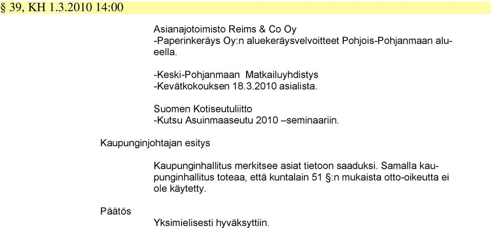 Suomen Kotiseutuliitto -Kutsu Asuinmaaseutu 2010 seminaariin.