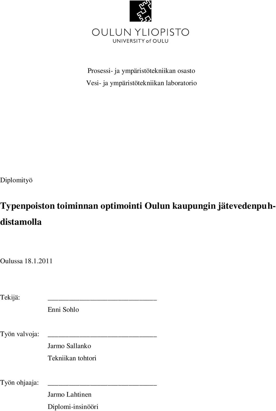 jätevedenpuhdistamolla Oulussa 18