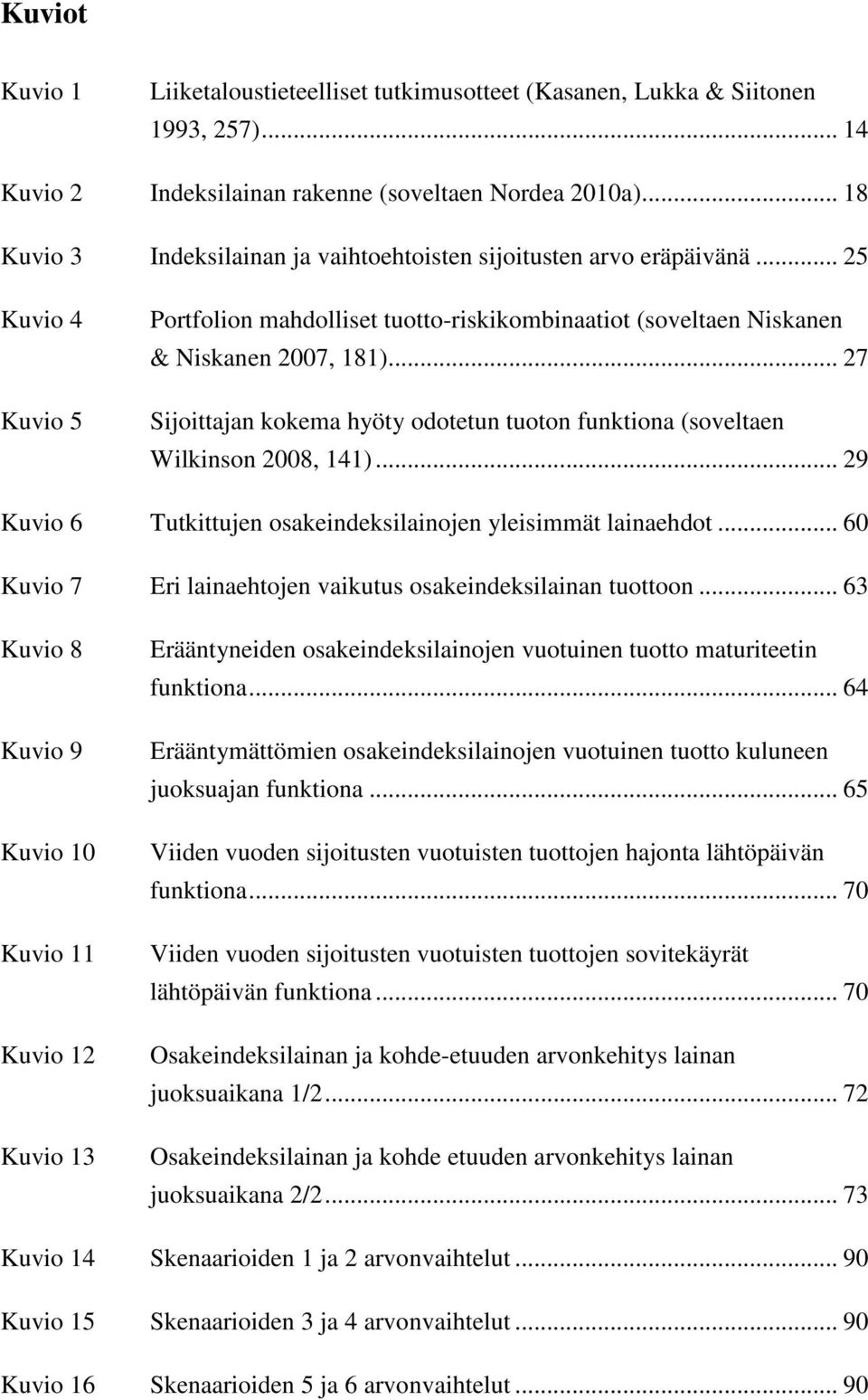 .. 27 Sijoittajan kokema hyöty odotetun tuoton funktiona (soveltaen Wilkinson 2008, 141)... 29 Kuvio 6 Tutkittujen osakeindeksilainojen yleisimmät lainaehdot.