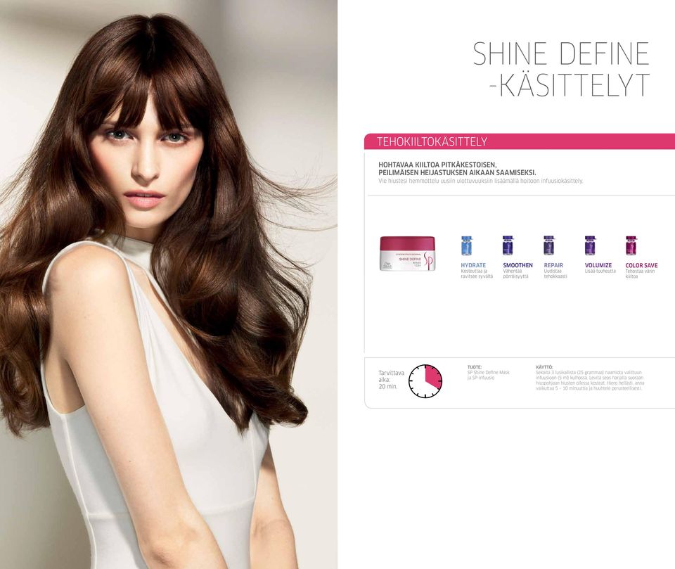 Hydrate SP Shine Define Mask Sekoita 3 lusikallista (25 grammaa) naamiota valittuun infuusioon (5 ml)