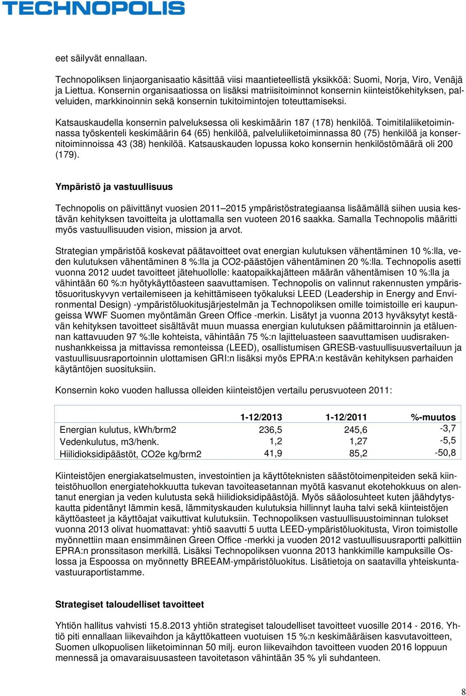 Katsauskaudella konsernin palveluksessa oli keskimäärin 187 (178) henkilöä.