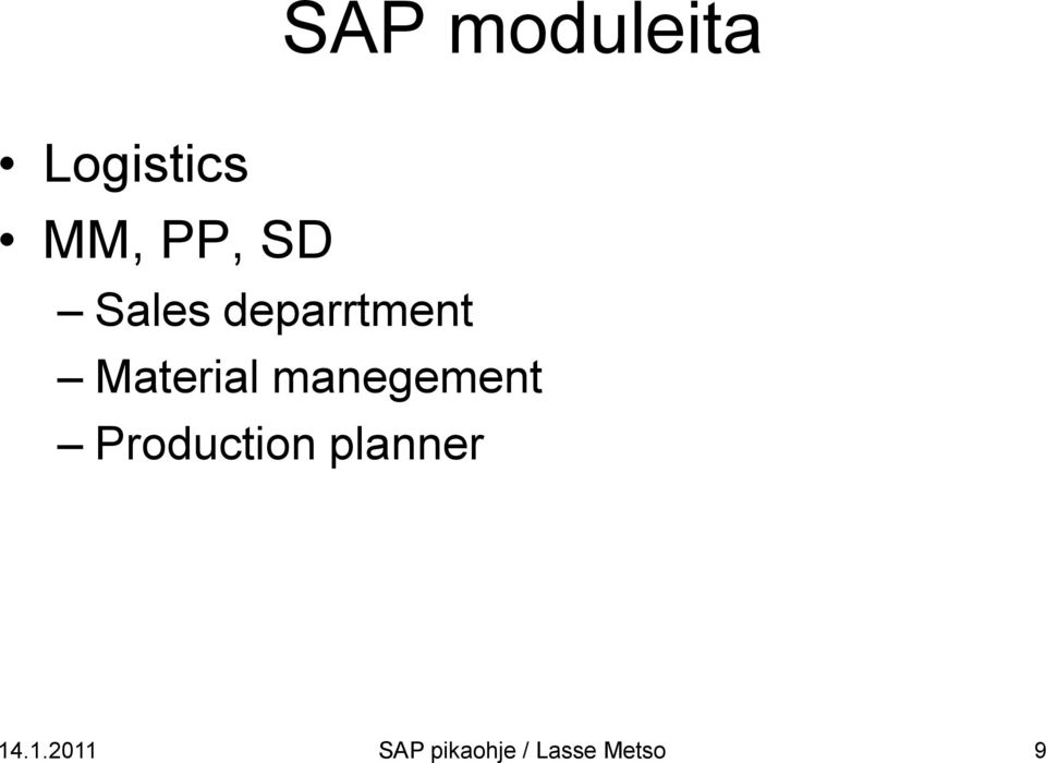 manegement Production planner 14.