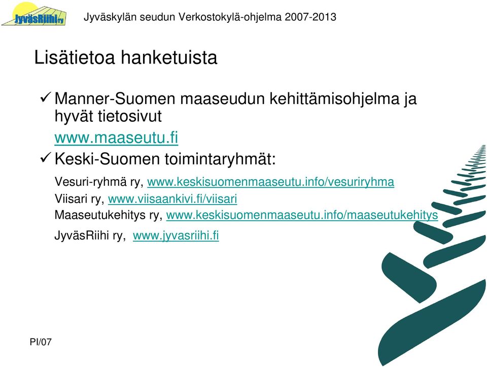 fi Keski-Suomen toimintaryhmät: Vesuri-ryhmä ry, www.keskisuomenmaaseutu.