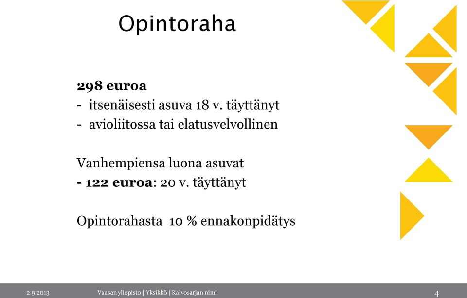 Vanhempiensa luona asuvat - 122 euroa: 20 v.