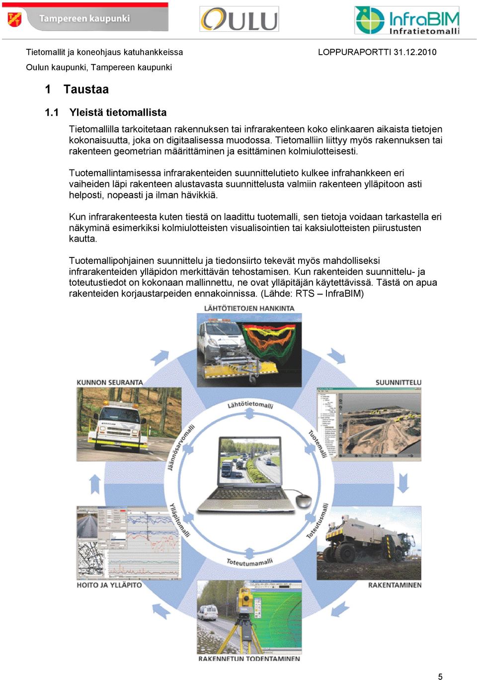 Tuotemallintamisessa infrarakenteiden suunnittelutieto kulkee infrahankkeen eri vaiheiden läpi rakenteen alustavasta suunnittelusta valmiin rakenteen ylläpitoon asti helposti, nopeasti ja ilman