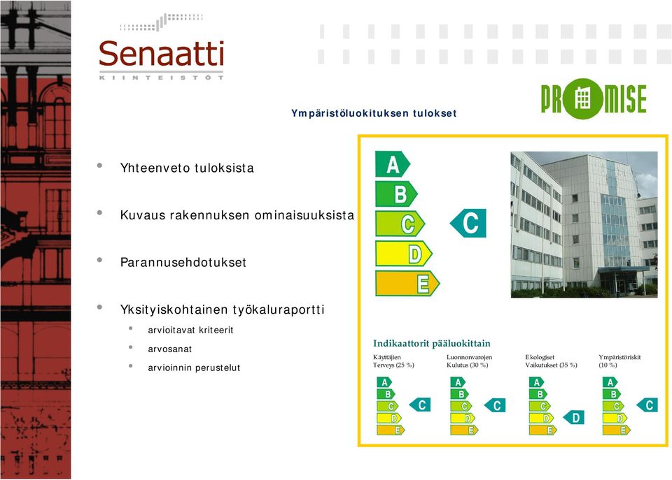 kriteerit arvosanat arvioinnin perustelut Indikaattorit pääluokittain Käyttäjien