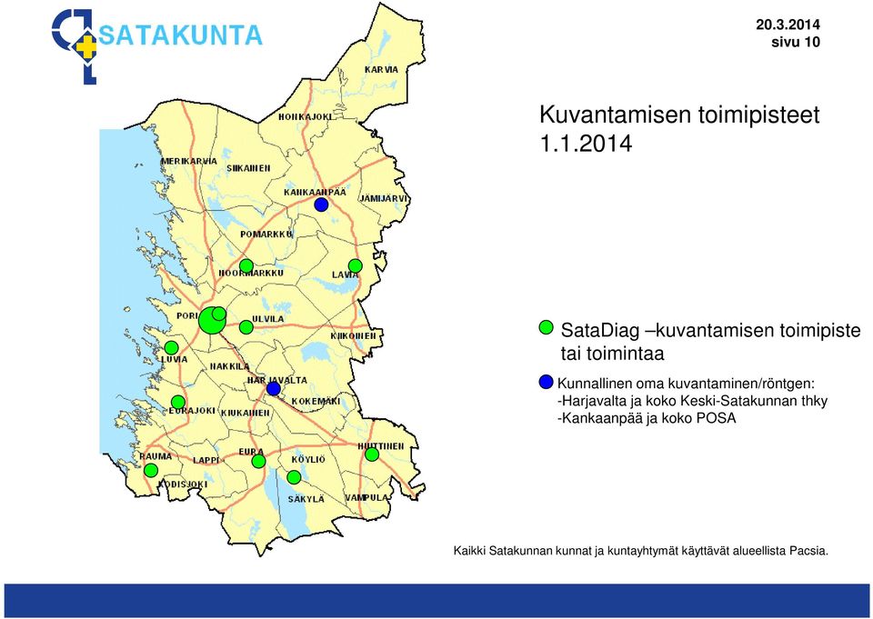 1.2014 SataDiag kuvantamisen toimipiste tai toimintaa Kunnallinen