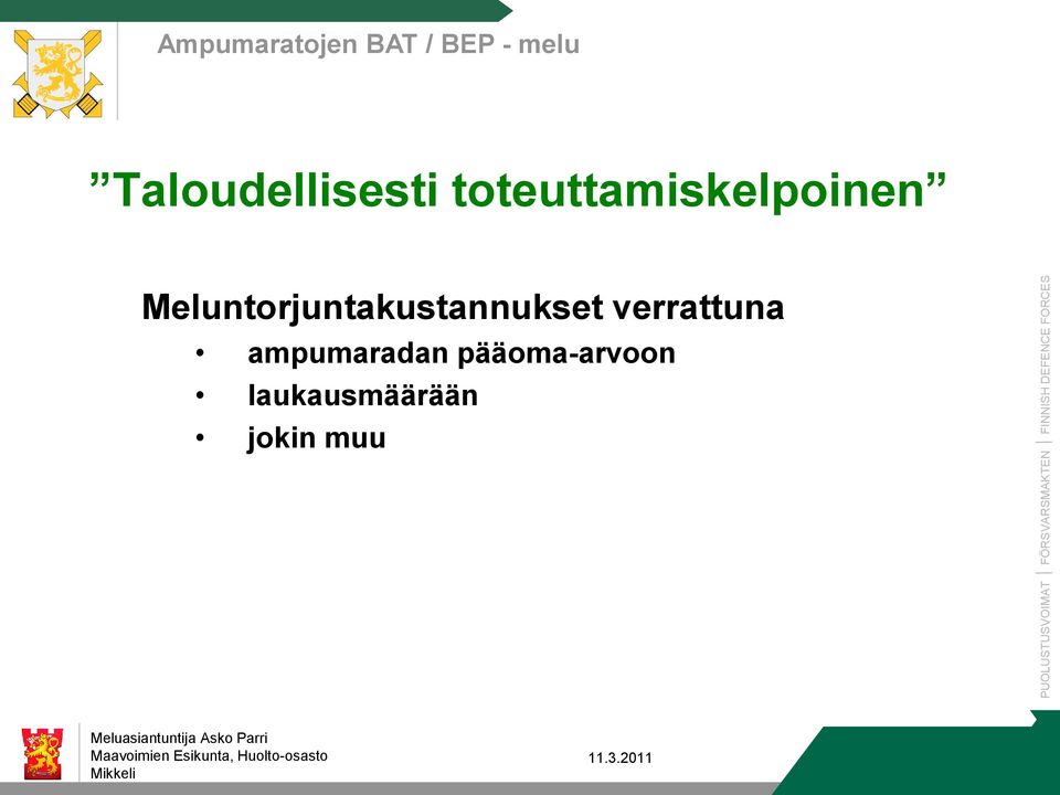 Meluntorjuntakustannukset