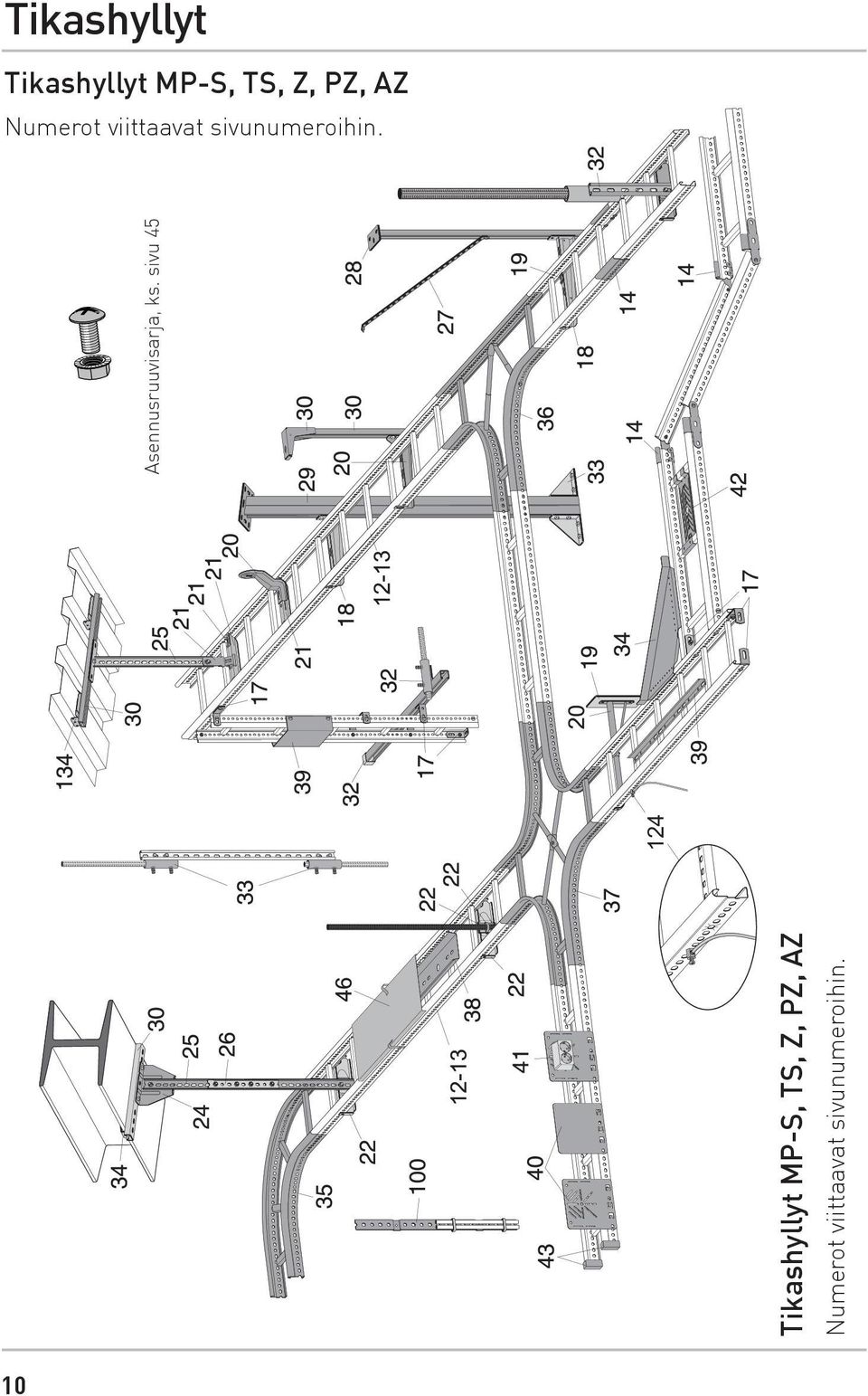 Tikashyllyt MP-S, TS, Z, PZ, AZ  124