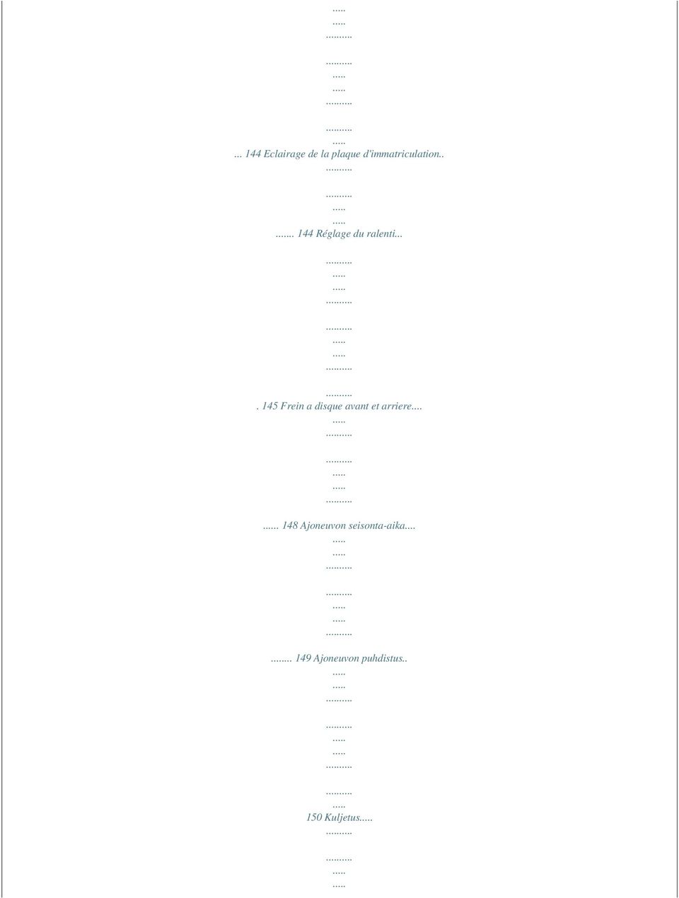 ... 145 Frein a disque avant et arriere.