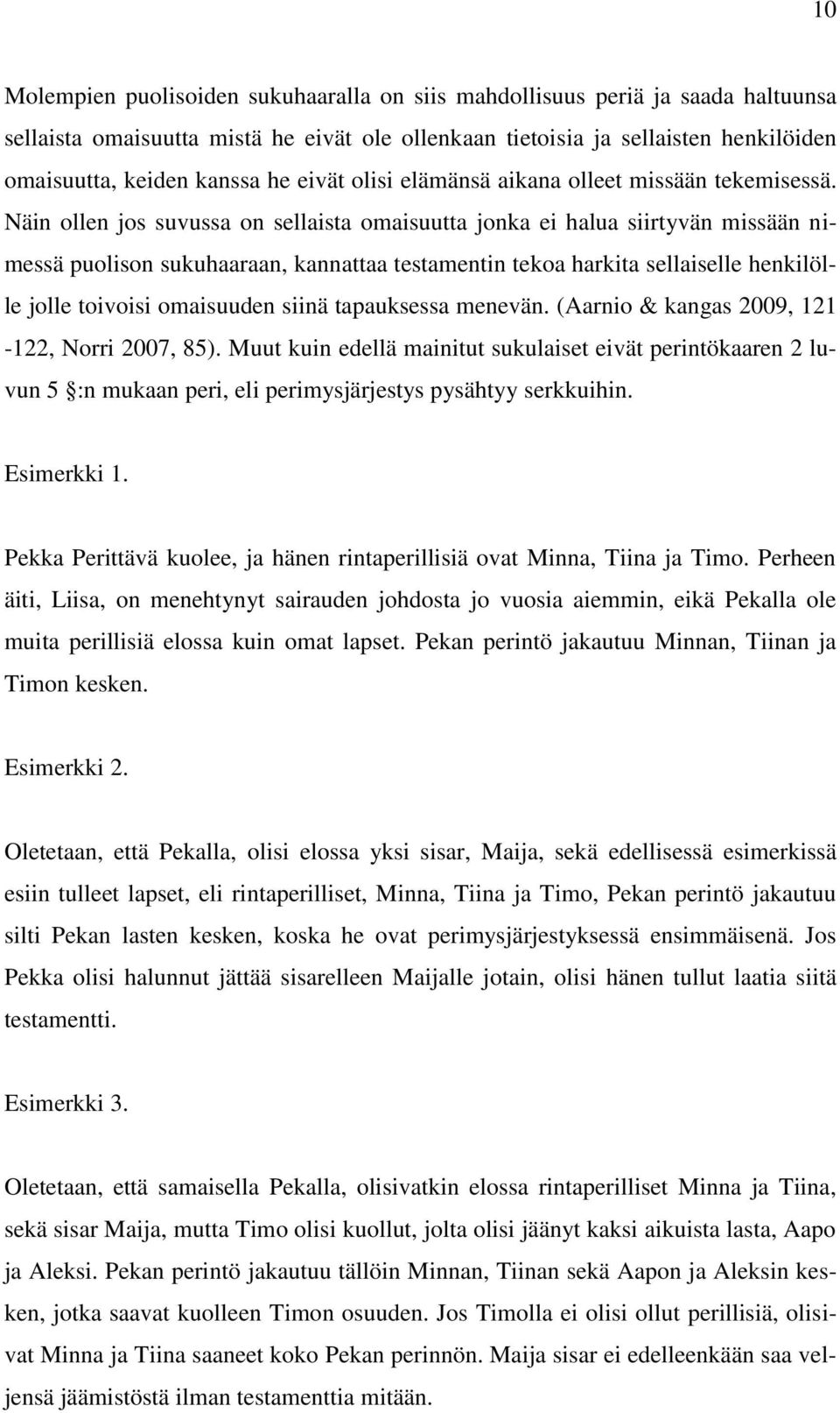 Näin ollen jos suvussa on sellaista omaisuutta jonka ei halua siirtyvän missään nimessä puolison sukuhaaraan, kannattaa testamentin tekoa harkita sellaiselle henkilölle jolle toivoisi omaisuuden